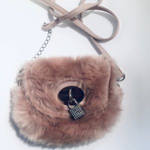 Faux Fur Rose Pink Purse Cute